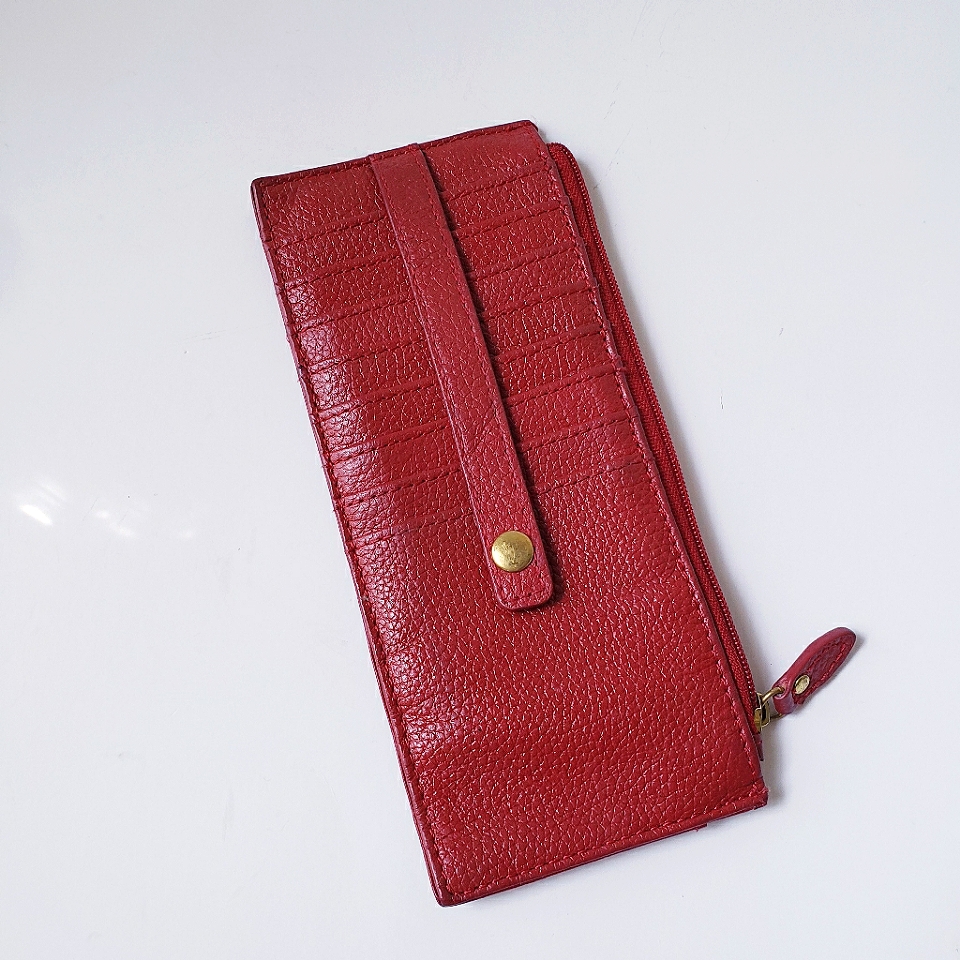Vintage Lodis Red Leather Card Wallet